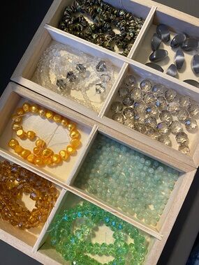 Bead Lot Glass Beads Natural Stone Beads and Freshwater Pearl Bead Lot